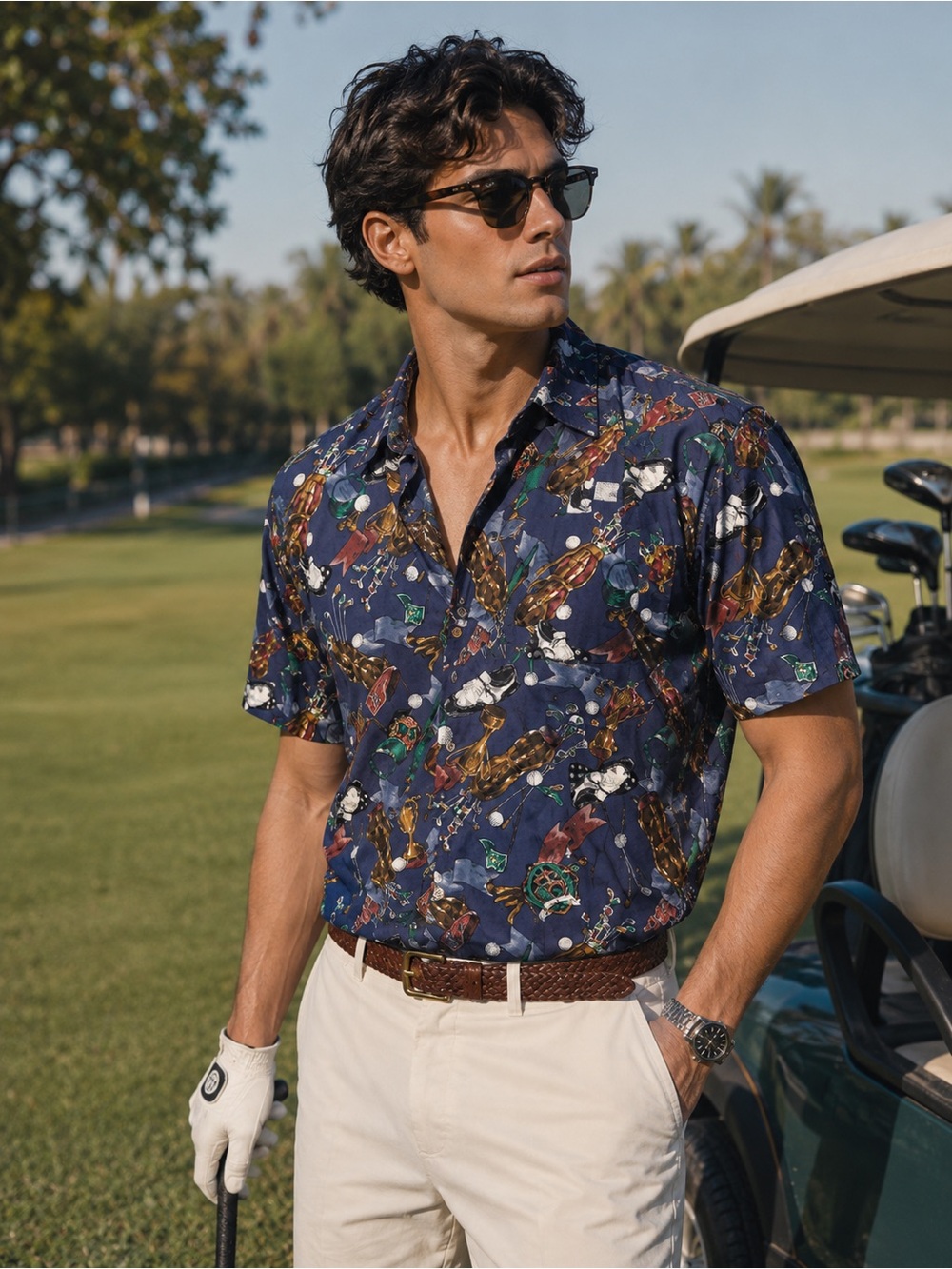 Vintage Shelter Island country club men’s button down golf shirt medium